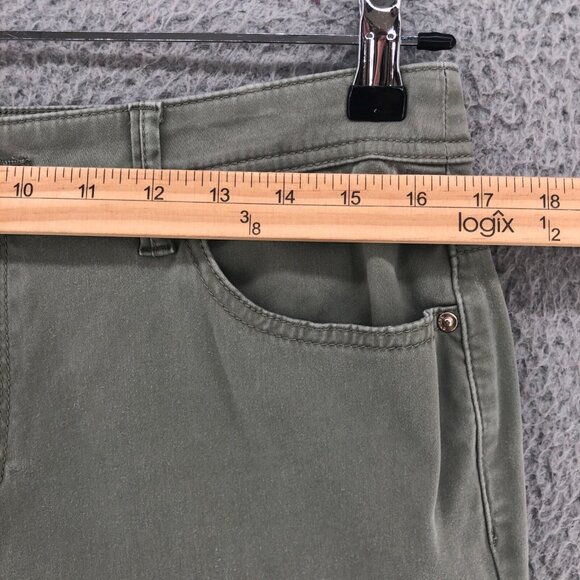 Chicos Jeans Womens 1.5 US 10 Green Sateen Slim Leg Crop Stretch Everyday Casual - Picture 7 of 11
